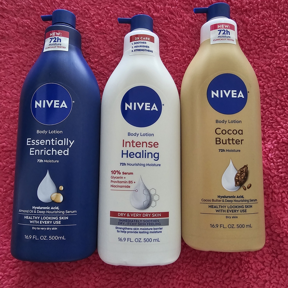 Nivea Body Lotion Set - Blue, Cream, Brown